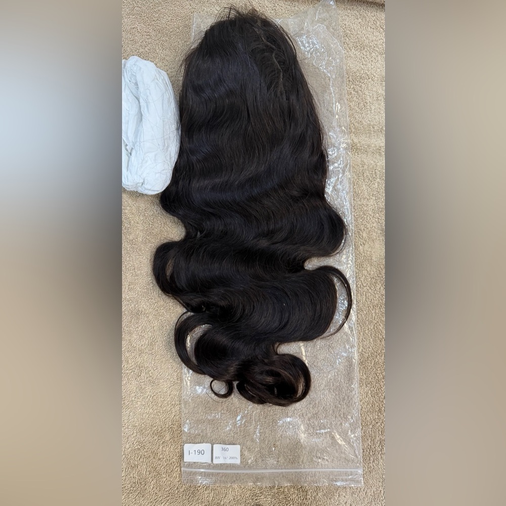 16” 360 Lace Body Wave, 200% Density Human Hair Wig